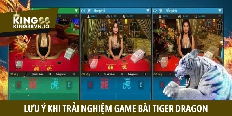 Lưu ý khi trải nghiệm game bài Tiger Dragon