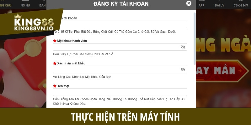 Thực hiện trên máy tính