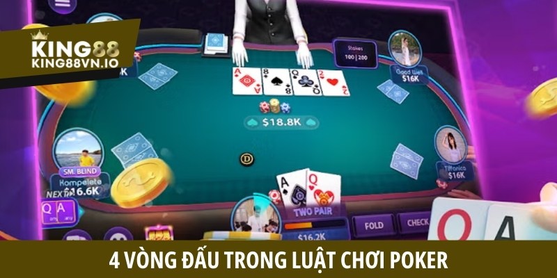 4 vòng đấu trong luật chơi Poker