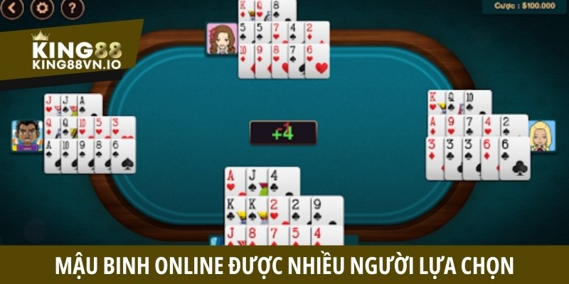 Mậu Binh online được nhiều người chơi lựa chọn trải nghiệm